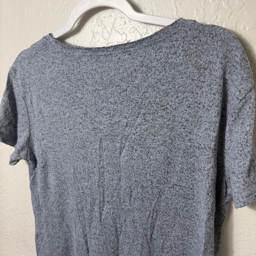 Caslon Womens XS Blue Marled V-Neck Short Sleeve High Low Hem T-Shirt - Picture 7 of 8